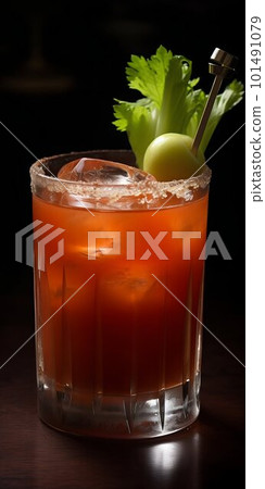 Bloody Mary cocktail in the pub. Generative AI Bloody Mary cocktail in the pub. Generative AI 101491079