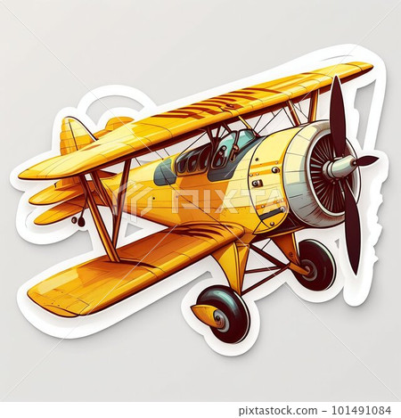 Sticker rc airplane isolated. Generative AI 101491084