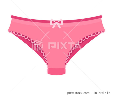 pink women briefs with a bow on a white background. pink women briefs with a bow on a white background. 101491316