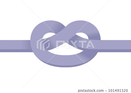 gray stripe tied in a knot on a white background. 101491320
