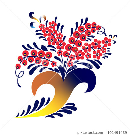 Stylized bouquet of currants on an isolated background Stylized bouquet of currants on an isolated background 101491489