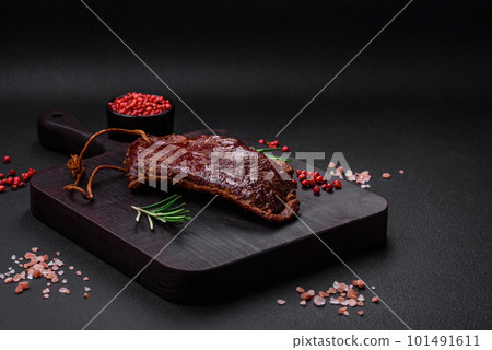 Delicious duck fillet or breast grilled or smoked with spices and salt 101491611