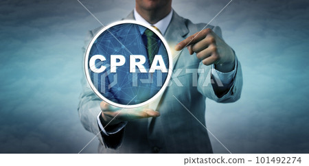 Unrecognisable Business Manager Pointing At CPRA Unrecognisable Business Manager Pointing At CPRA 101492274