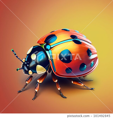 Ladybug colorful illustration closeup. Generative AI Ladybug colorful illustration closeup. Generative AI 101492845