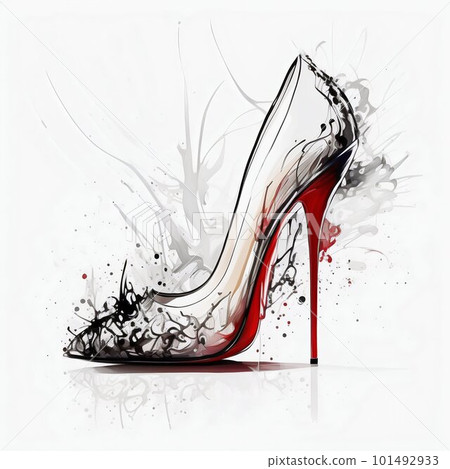 High heels louboutin sandals, stilettos with - Stock