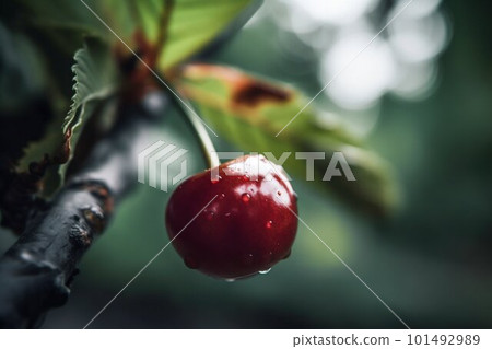 Cherry fruit closeup. Generative AI Cherry fruit closeup. Generative AI 101492989