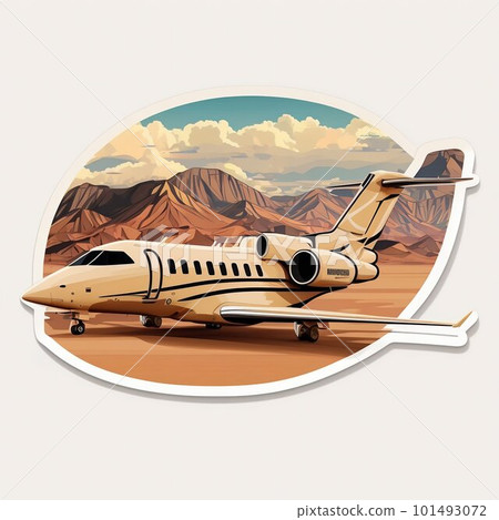 Sticker rc airplane isolated. Generative AI 101493072