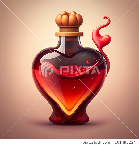 Love heart potion with red liquid. Valentine day. Generative AI Love heart potion with red liquid. Valentine day. Generative AI 101493224