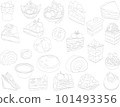 Simple cake line drawing icon set 101493356