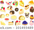 Sweets and cake icon illustration set without main line 101493489