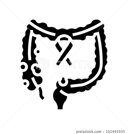 colon rectal cancer glyph icon vector illustration colon rectal cancer glyph icon vector illustration 101493935