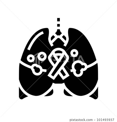 lung cancer glyph icon vector illustration lung cancer glyph icon vector illustration 101493937