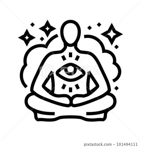 focused meditation yoga line icon vector illustration focused meditation yoga line icon vector illustration 101494111