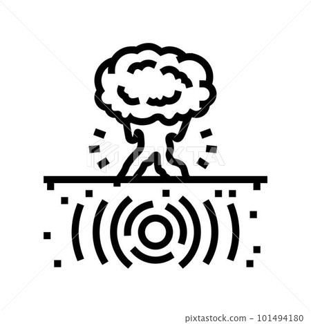 explosion earthquake disaster line icon vector illustration explosion earthquake disaster line icon vector illustration 101494180