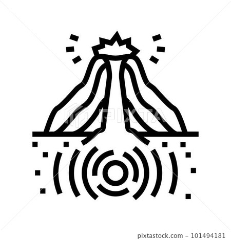 volcanic earthquake disaster line icon vector illustration volcanic earthquake disaster line icon vector illustration 101494181