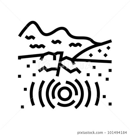 tsunami earthquake line icon vector illustration tsunami earthquake line icon vector illustration 101494184