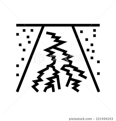 road crack disaster line icon vector illustration road crack disaster line icon vector illustration 101494203