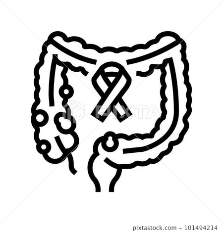 colon rectal cancer line icon vector illustration colon rectal cancer line icon vector illustration 101494214