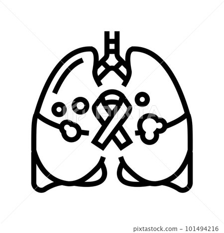lung cancer line icon vector illustration lung cancer line icon vector illustration 101494216
