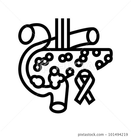 pancreatic cancer line icon vector illustration 101494219