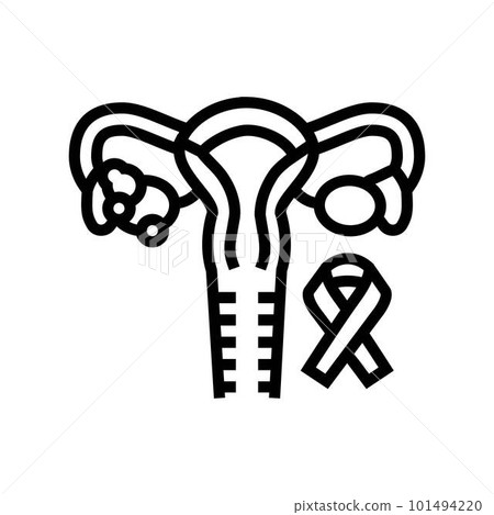 endometrial cancer line icon vector illustration endometrial cancer line icon vector illustration 101494220