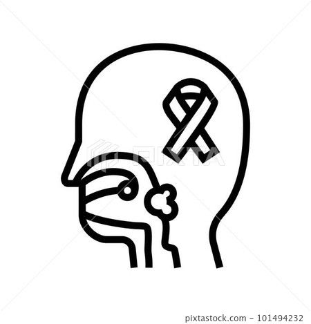 oral cancer line icon vector illustration 101494232