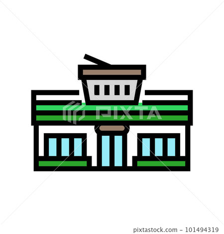 convenience store color icon vector illustration 101494319