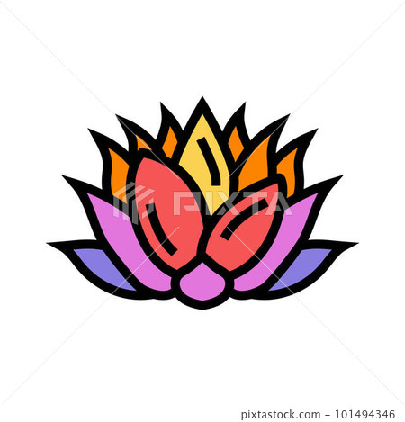 lotus flower yoga relax color icon vector - Stock Illustration  [101494346] - PIXTA