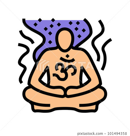 transcendental meditation yoga color icon vector illustration 101494358