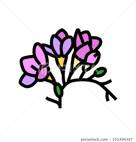 freesia flower spring color icon vector illustration freesia flower spring color icon vector illustration 101494397