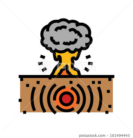 explosion earthquake disaster color icon vector illustration explosion earthquake disaster color icon vector illustration 101494443