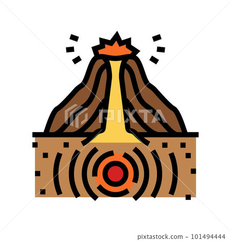 volcanic earthquake disaster color icon vector illustration volcanic earthquake disaster color icon vector illustration 101494444