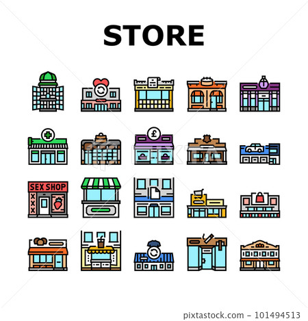 shop store market sale icons set vector 101494513