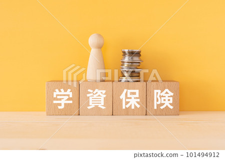 A block, a doll, and a coin written as student endowment insurance 101494912