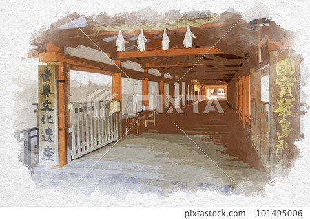 Watercolor style Miyajima Itsukushima Shrine entrance Hatsukaichi City, Hiroshima Prefecture Watercolor style Miyajima Itsukushima Shrine entrance Hatsukaichi City, Hiroshima Prefecture 101495006