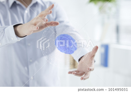 Close up of businesswoman pointing somewhere 101495031