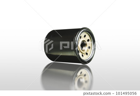 Motor oil filter isolated on white background, clipping path 101495056