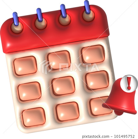 3D illustration Calendar notification on the scheduled date 101495752