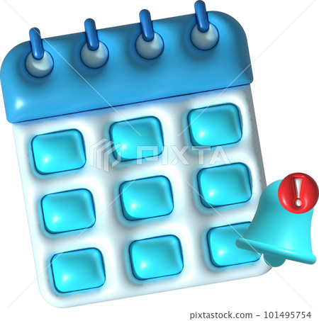 3D illustration Calendar notification on the scheduled date 101495754