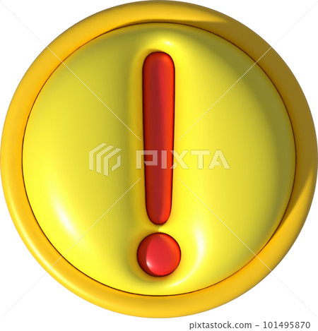 illustration. 3D Symbols with caution symbols. 101495870