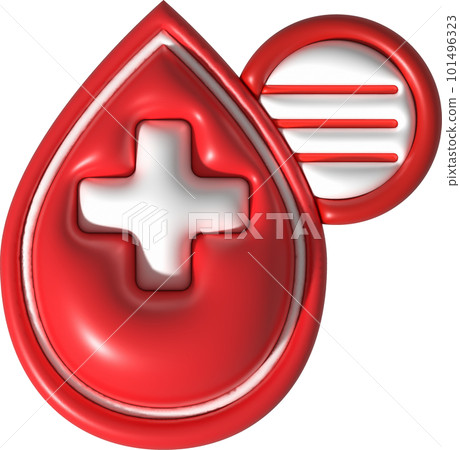 illustration 3D, blood drop symbol and blood owner details illustration 3D, blood drop symbol and blood owner details 101496323