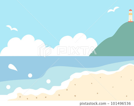 海岸、大海和燈塔的插圖 海岸、大海和燈塔的插圖 101496536