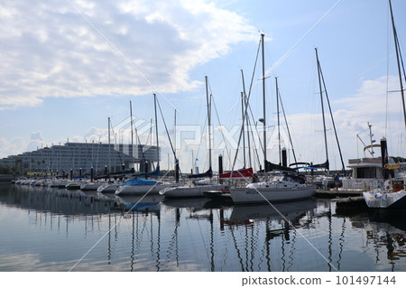 Image of yacht harbor and cruising 101497144