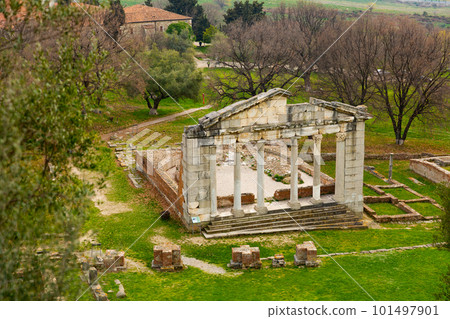 Monument to agonothetes in apollonia ruins in Albania. Temple ruins in Apollonia. 101497901