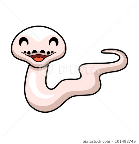 Cute black eyed leucistic reticulatus python cartoon 101498749