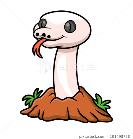 Cute black eyed leucistic reticulatus python cartoon out from hole Cute black eyed leucistic reticulatus python cartoon out from hole 101498758