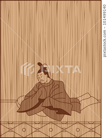 Wood Carving Style Hyakunin Isshu Kiyohara Fukayobu 101499140