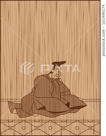 Wood Carving Style Hyakunin Isshu Akahito Yamabe Wood Carving Style Hyakunin Isshu Akahito Yamabe 101499174