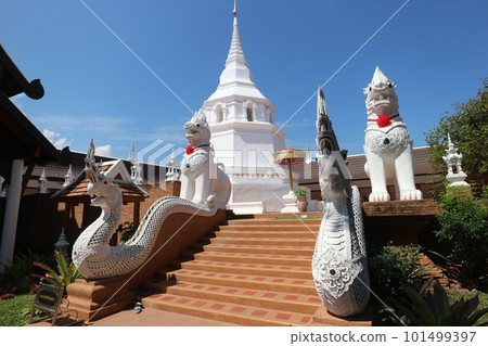 Thailand white temple and decoration Thailand white temple and decoration 101499397