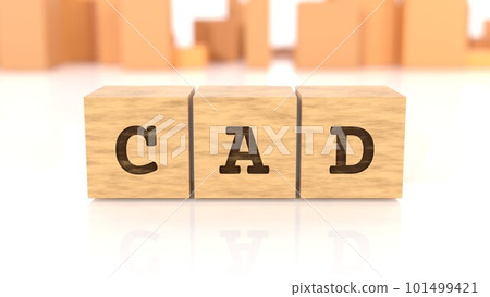 印有 CAD 字母的木塊 101499421